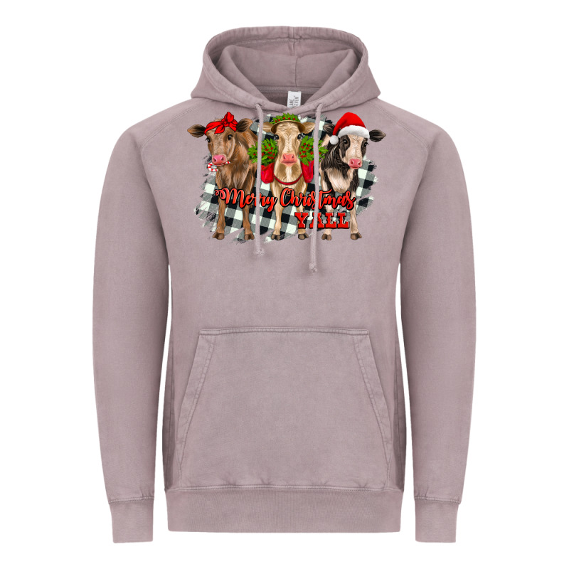 Merry Christmas Y'all Heifers Vintage Hoodie by RanaPortraitStore | Teevron