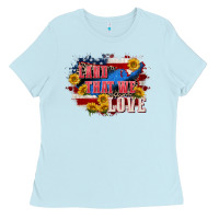 Baby Blue Land that we love 4th of july Ladies Tee - CowGirlArtShop