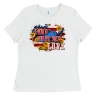 White Land that we love 4th of july Ladies Tee - CowGirlArtShop