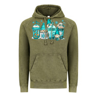 Vintage Olive winter christmas gnomes coffee cups Vintage Hoodie - Jasminsmagicworld