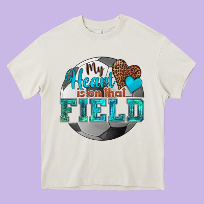 My Heart Is On That Field Soccer Heavy Core Tee Designed By Hra Design Shop