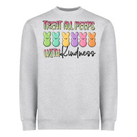 Heather Grey treat all peeps with kindness Heavyweight Sweatshirt - MaliasSmallBusiness