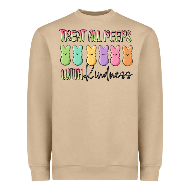 Treat All Peeps With Kindness Heavyweight Sweatshirt by MaliasSmallBusiness | Teevron