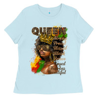 Baby Blue afro queen juneteenth Ladies Tee - HRA Design Shop