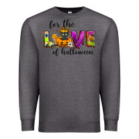 Charcoal Heather For the love of Halloween Premium Sweatshirt - NancyCooperArtShop