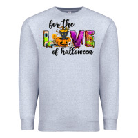 Heather Grey For the love of Halloween Premium Sweatshirt - NancyCooperArtShop