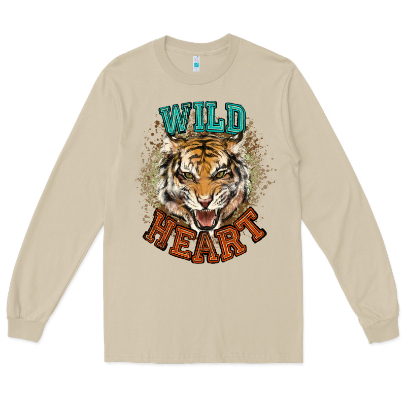 Wild Heart Tiger College Western Long Sleeve Tee by NancyCooperArtShop | Teevron
