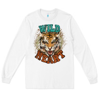 White wild heart tiger college western Long Sleeve Tee - NancyCooperArtShop