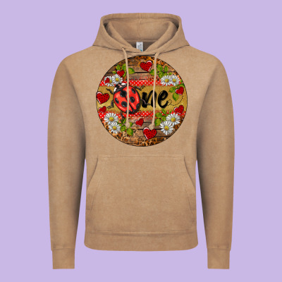 Ladybug One Ornament Vintage Hoodie Designed By Barkaloodesign