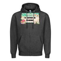 Charcoal Heather hello id rather be reading Zipper Hoodie - Artiststas