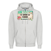 Dove Grey hello id rather be reading Zipper Hoodie - Artiststas