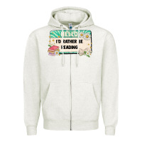 Oatmeal Heather hello id rather be reading Zipper Hoodie - Artiststas