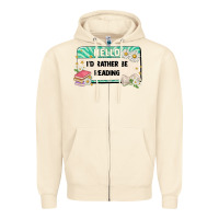 Sandshell hello id rather be reading Zipper Hoodie - Artiststas