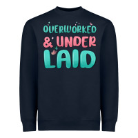 Navy overworked underlaid Heavyweight Sweatshirt - MaliasSmallBusiness