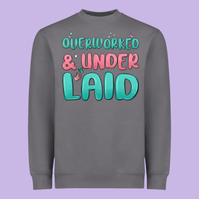 Overworked Underlaid Heavyweight Sweatshirt Designed By Maliassmallbusiness