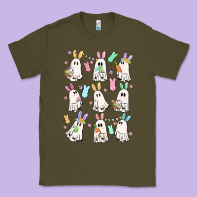 Bunny Ghost Classic Tee Designed By Maliassmallbusiness