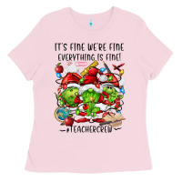 Bubblegum Pink it's fine we're fine everythıng is fine! Ladies Tee - FaDigitalArtStudio