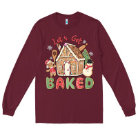 Burgundy let's get baked Long Sleeve Tee - MaliasSmallBusiness