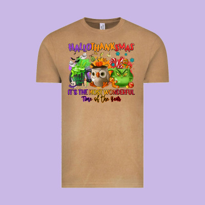 Hallothanksmas Vintage Tee Designed By Nancycooperartshop