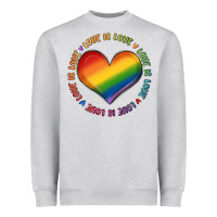 Heather Grey love is love Heavyweight Sweatshirt - MaliasSmallBusiness