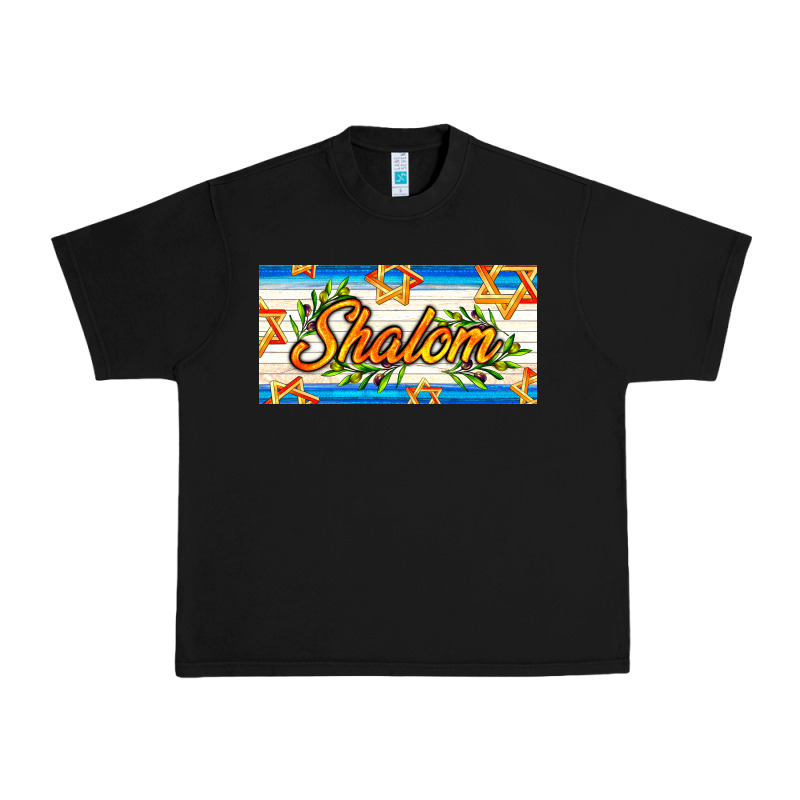 Shalom With Olive Branch Urban Heavy Tee by AdoDesignShop | Teevron