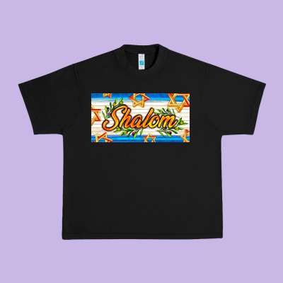 Shalom With Olive Branch Urban Heavy Tee Designed By Adodesignshop