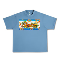 Pebble Blue shalom with olive branch Urban Heavy Tee - AdoDesignShop