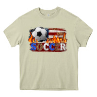 Mossy western american flag soccer Heavy Core Tee - HRA Design Shop