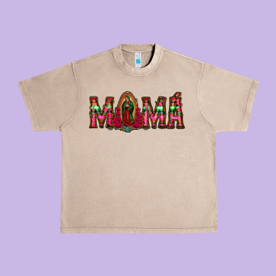 Mama Floral Aztec Leopard Urban Heavy Tee Designed By Jasminsmagicworld