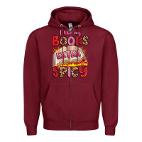 Burgundy i like my books extra spicy Zipper Hoodie - Artiststas