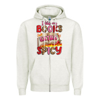 Oatmeal Heather i like my books extra spicy Zipper Hoodie - Artiststas