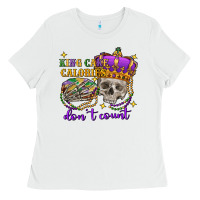 White king cake calories don't count skull Ladies Tee - FaDigitalArtStudio