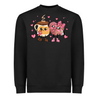 Black valentines  day conchas and cafecito Heavyweight Sweatshirt - MaliasSmallBusiness