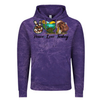 Cloud Purple peace love turkey Vintage Hoodie - LillyAllenDesigns