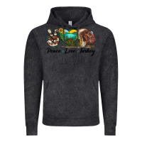 Vintage Black peace love turkey Vintage Hoodie - LillyAllenDesigns