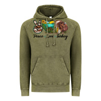 Vintage Olive peace love turkey Vintage Hoodie - LillyAllenDesigns