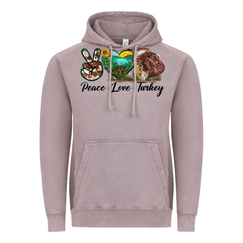 Peace Love Turkey Vintage Hoodie by LillyAllenDesigns | Teevron