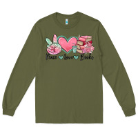 Army Green peace love books Long Sleeve Tee - MaliasSmallBusiness