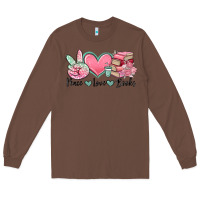 Chestnut peace love books Long Sleeve Tee - MaliasSmallBusiness