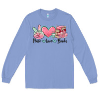 Colony Blue peace love books Long Sleeve Tee - MaliasSmallBusiness
