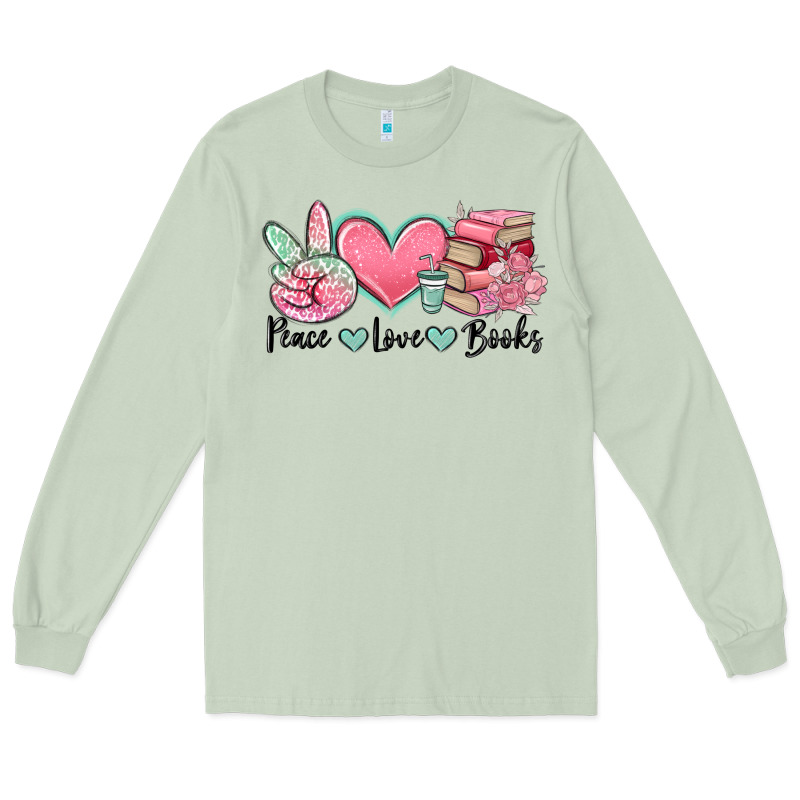 Peace Love Books Long Sleeve Tee by MaliasSmallBusiness | Teevron