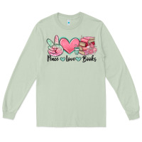 Matcha peace love books Long Sleeve Tee - MaliasSmallBusiness