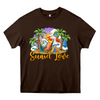 Chocolate Brown sunset love Heavy Core Tee - BarkalooDesign