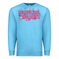 Ocean Blue Breast Cancer behavioral therapist Premium Sweatshirt - texasbilliewilder