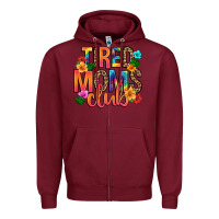 Burgundy tired moms club Zipper Hoodie - Artiststas