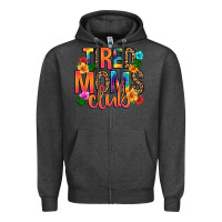 Charcoal Heather tired moms club Zipper Hoodie - Artiststas