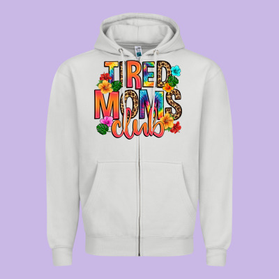 Tired Moms Club Zipper Hoodie Designed By Artiststas