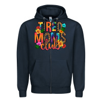 Navy tired moms club Zipper Hoodie - Artiststas