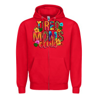 Red tired moms club Zipper Hoodie - Artiststas