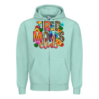 Seafoam tired moms club Zipper Hoodie - Artiststas